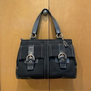 Coach Signature Black Satchel Bag 6427